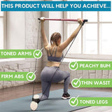 Pilates Exercise Bar - Portable Pilates Bar Kit with Resistance Bands Workout Bar Gym Stick Sports Toys - Tophatter Daily Deals