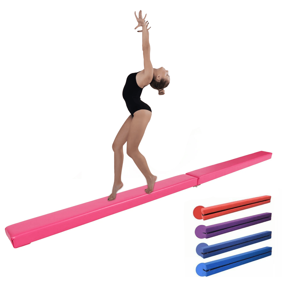Gymnastic Beams for Home - Foldable Gymnastics Balance Beam 7FT Training Beam Portable Kids Adult Home Gym Exercise & Fitness - Tophatter Daily Deals