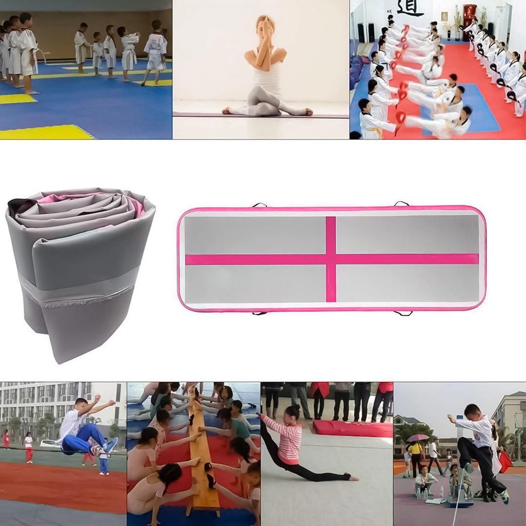 Inflatable Tumbling Mats - 10fit Air Track Mat Gymnastics Mat Inflatable Tumbling Mat with Electric Pump UK Exercise & Fitness - Tophatter Daily Deals