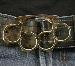 Classic Knuckles with Belt Attachment (Horizontal Carry) - Gold Buckle Belt Buckle - Tophatter Daily Deals