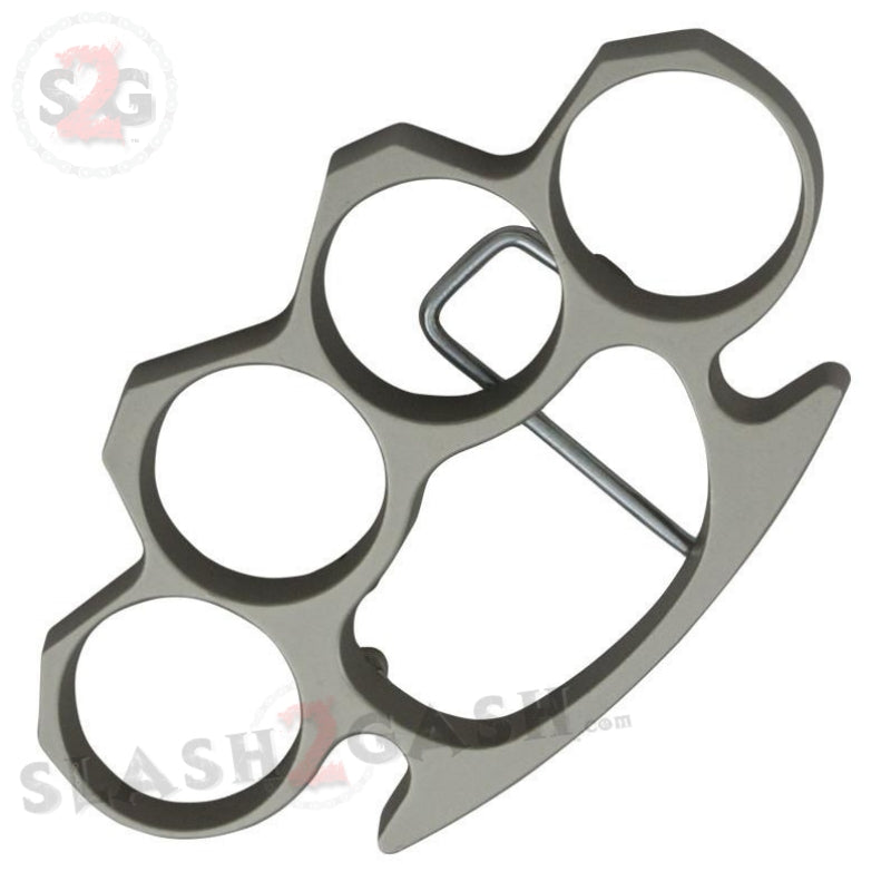 Classic Knuckles with Belt Attachment (Horizontal Carry) - Silver Buckle Belt Buckle - Tophatter Daily Deals