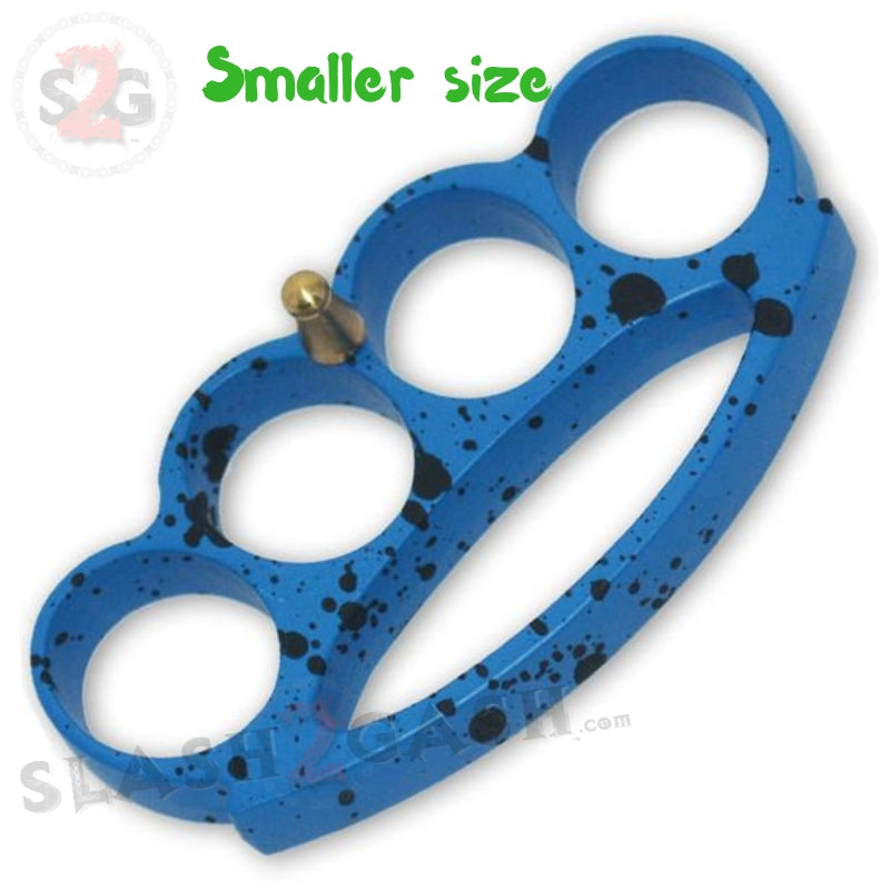 Small Fat Boy Knuckles Belt Buckle & Paperweight - Blue Splatter Belt Buckle - Tophatter Daily Deals