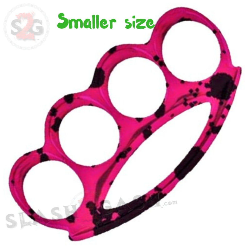 Small Fat Boy Knuckles Ladies Buckle & Paper Weight - Pink Splatter Belt Buckle - Tophatter Daily Deals