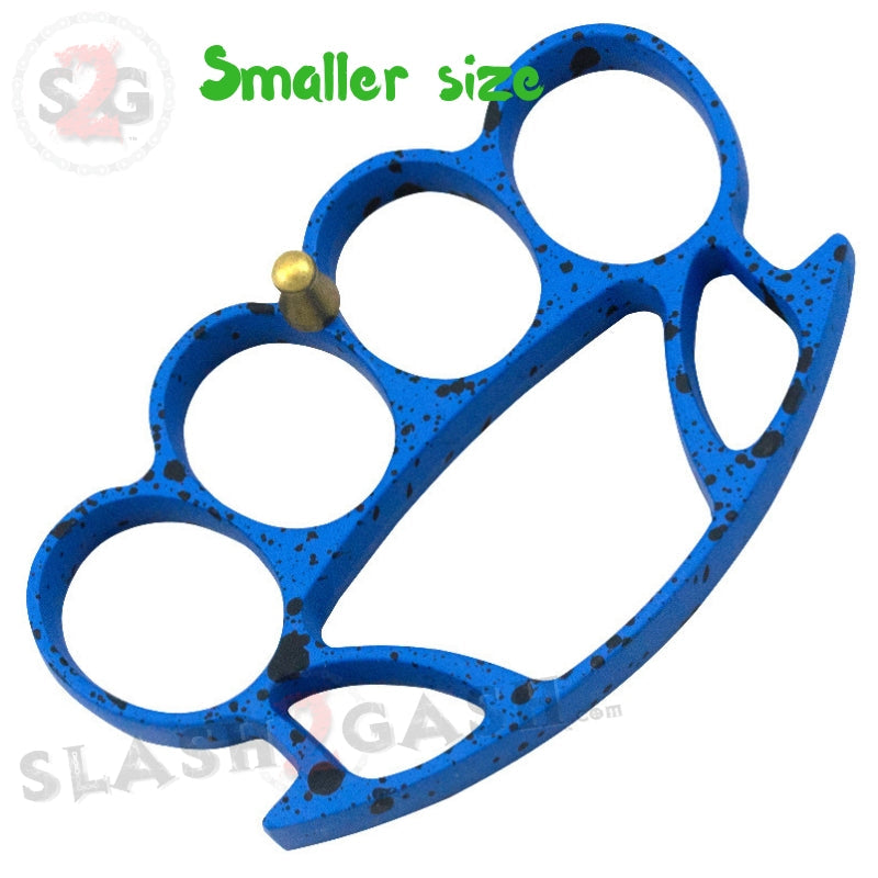 Small Hercules Knuckles Belt Buckle & Paper Weight - Blue Splatter Belt Buckle - Tophatter Daily Deals