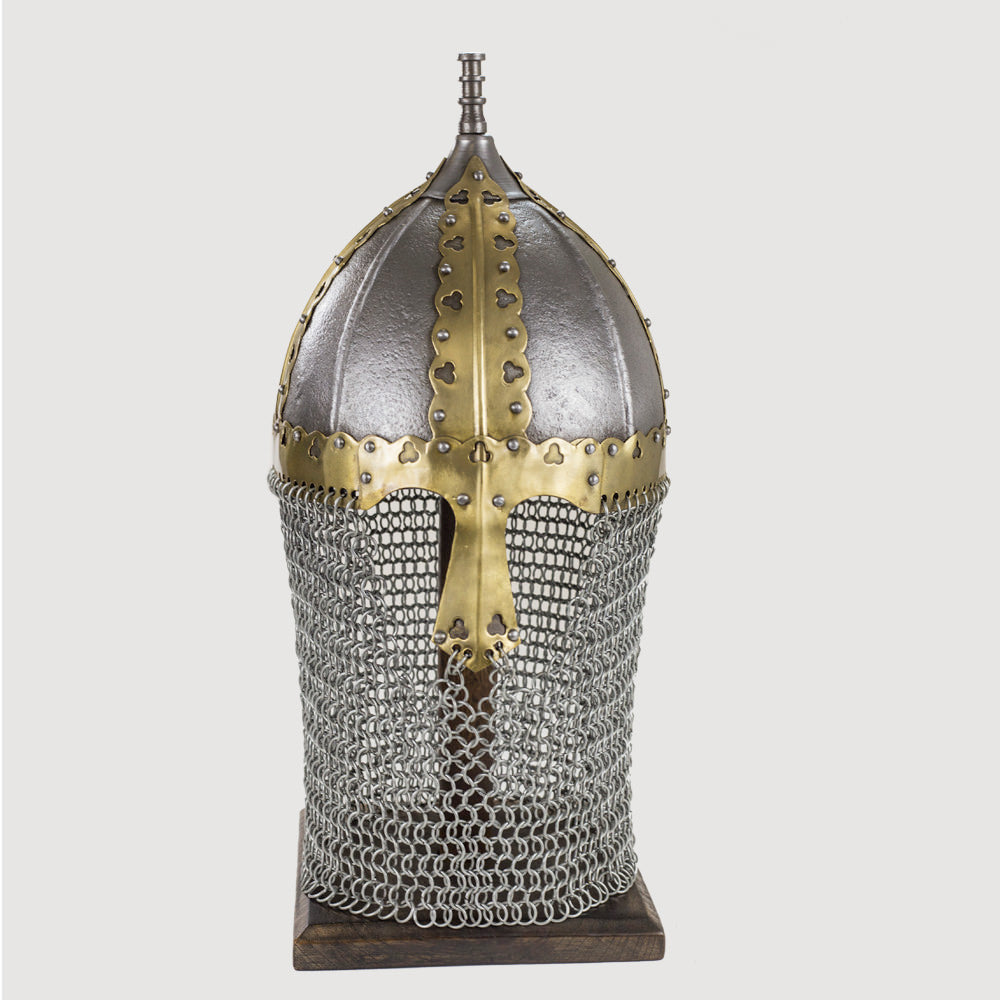 Russian Boyar Battle Helmet 16 Guage With Stand Collectible Weapons - Tophatter Daily Deals