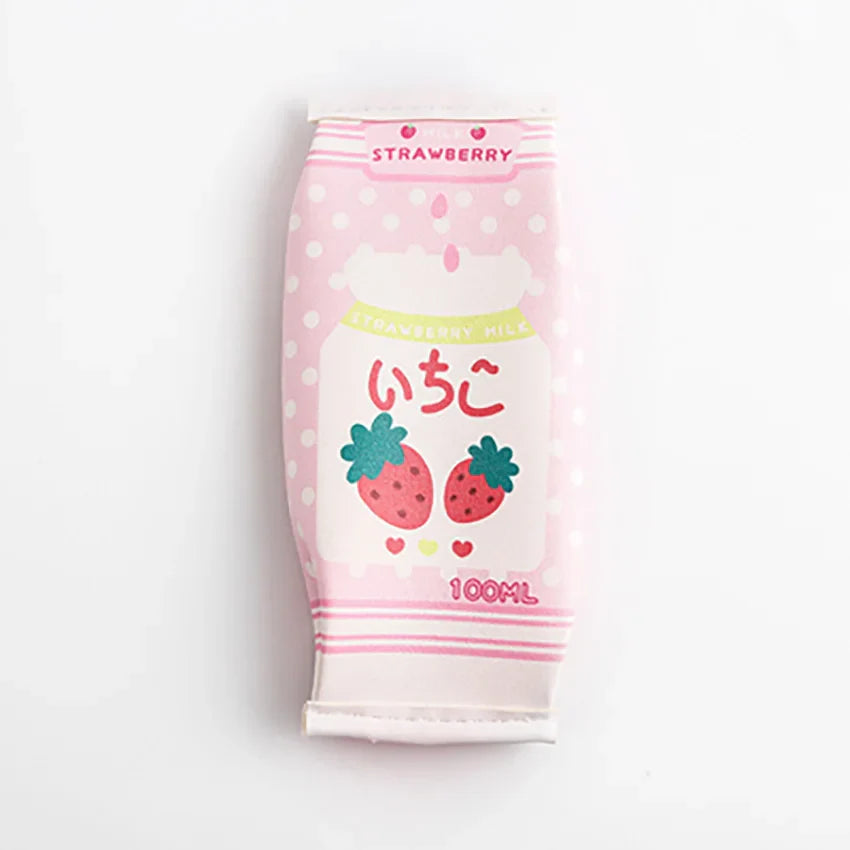 Pencil Case Strawberry Milk Box Bag Pink Pens Bag Japanese Pink Strawberry Fruit - Tophatter Daily Deals