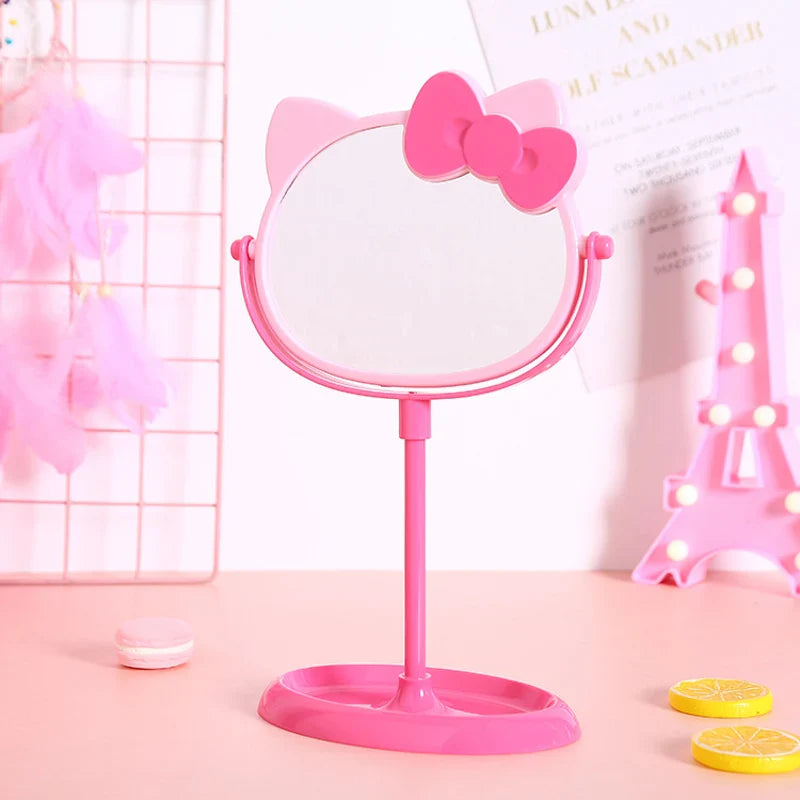 Pink Hello Kitty Mirror Make Up Desk Mirror Rosy Pink Animals - Tophatter Daily Deals