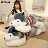 Huskie Dog Plush Doggy Puppy Husky Sleeping Grey White Stuffed Soft Toy Animals - Tophatter Daily Deals