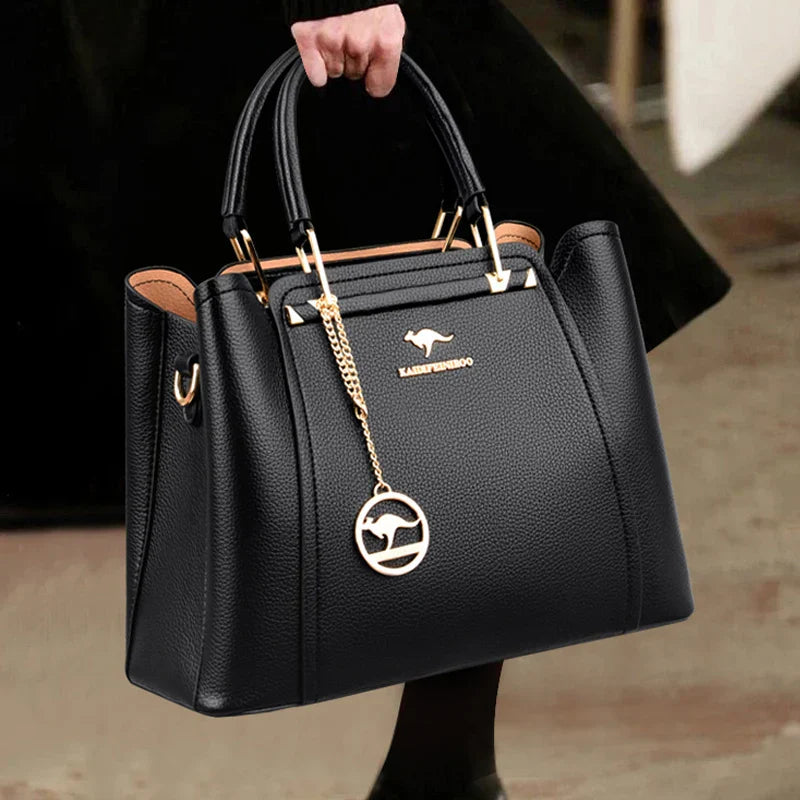 3-Layer Leather Shoulder Tote Crossbody Bag Apparel & Accessories > Handbags, Wallet's & Cases > Handbags > Shoulder Bags - Tophatter Daily Deals