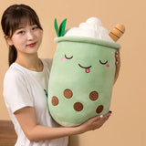 Cute Bubble Tea Plush Toy Stuffed Milk Tea Soft Boba Fruit Tea Cup Plushie Green B Food - Tophatter Daily Deals