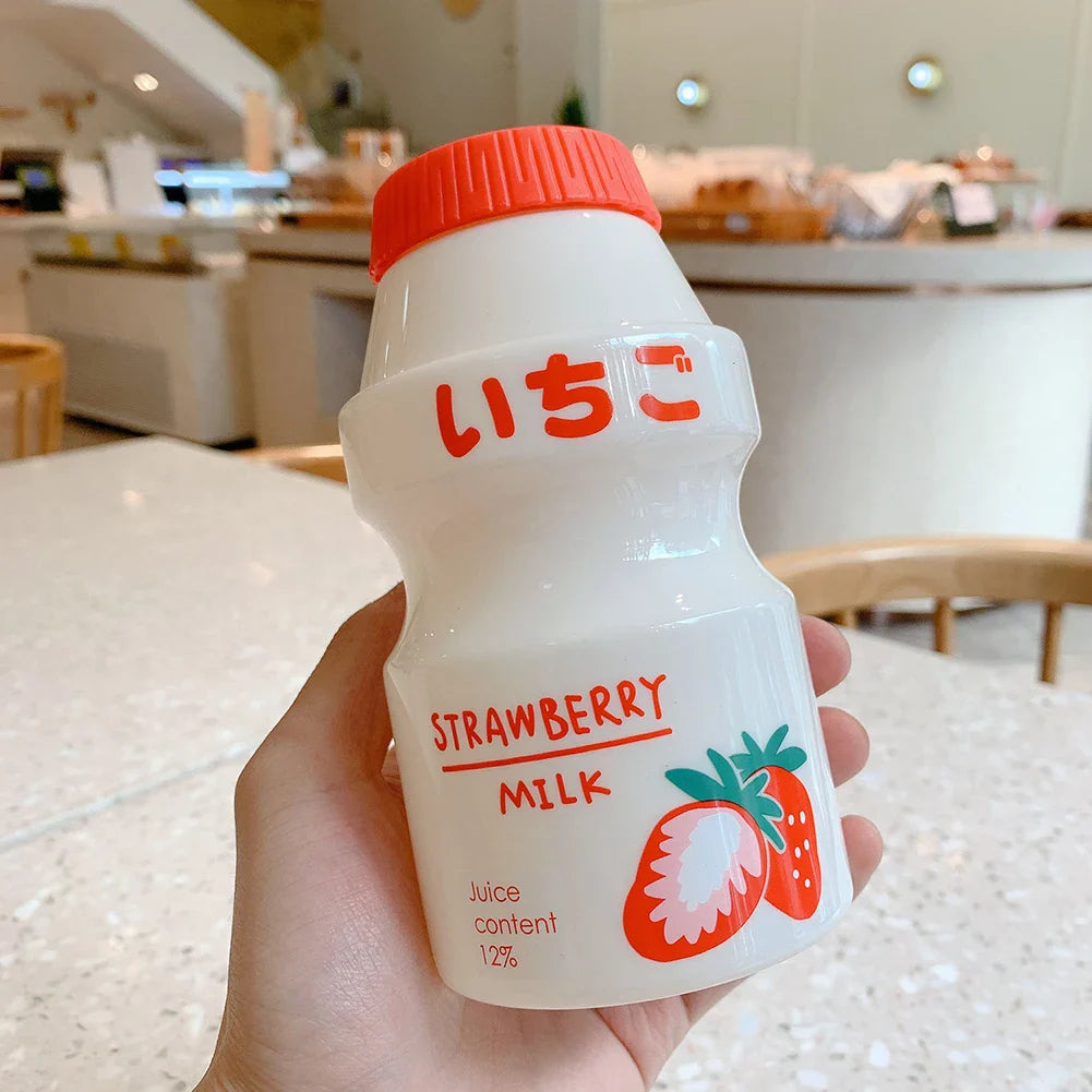 Milk Carton Shaped Water Bottle 480ml Pink, Red, Yellow, Green Red Food - Tophatter Daily Deals