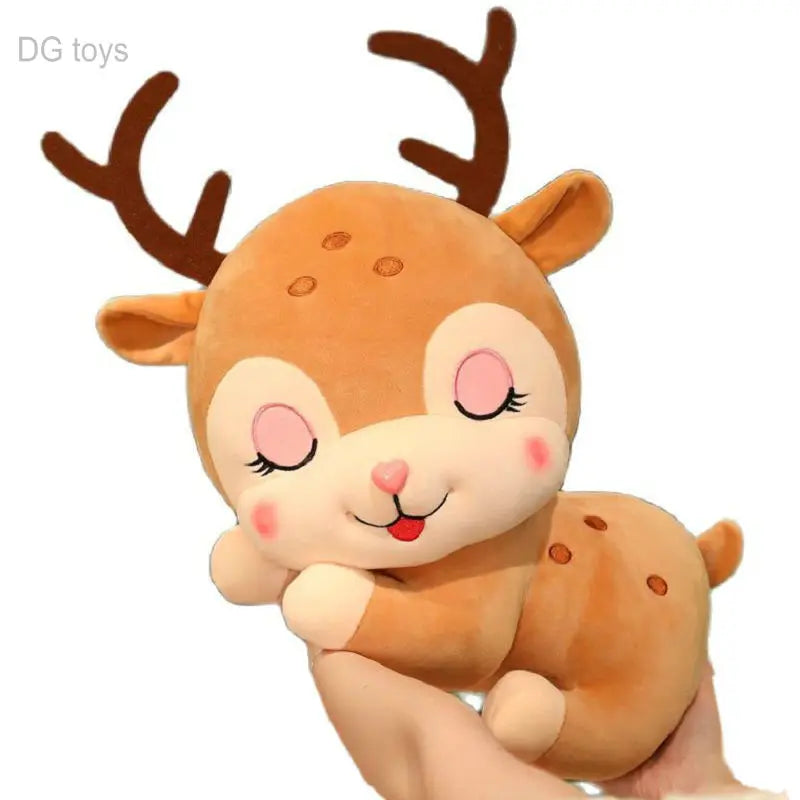 Sika Deer Plush Sleeping Elk Deer Laying Pillow Cushion Animals - Tophatter Daily Deals