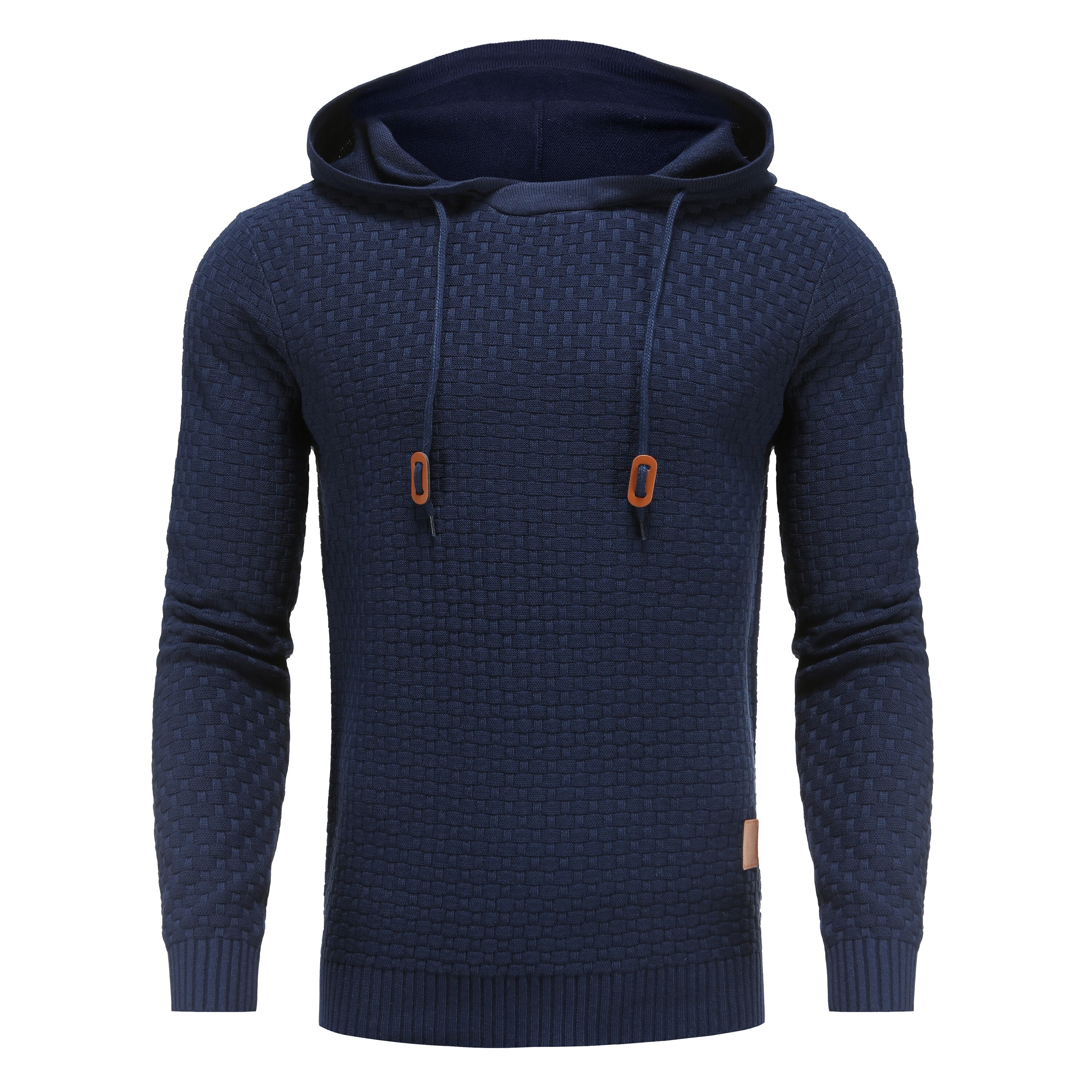 Warm Cozy Men’s Hooded Pullover - Textured Knit, Casual - Tophatter Daily Deals