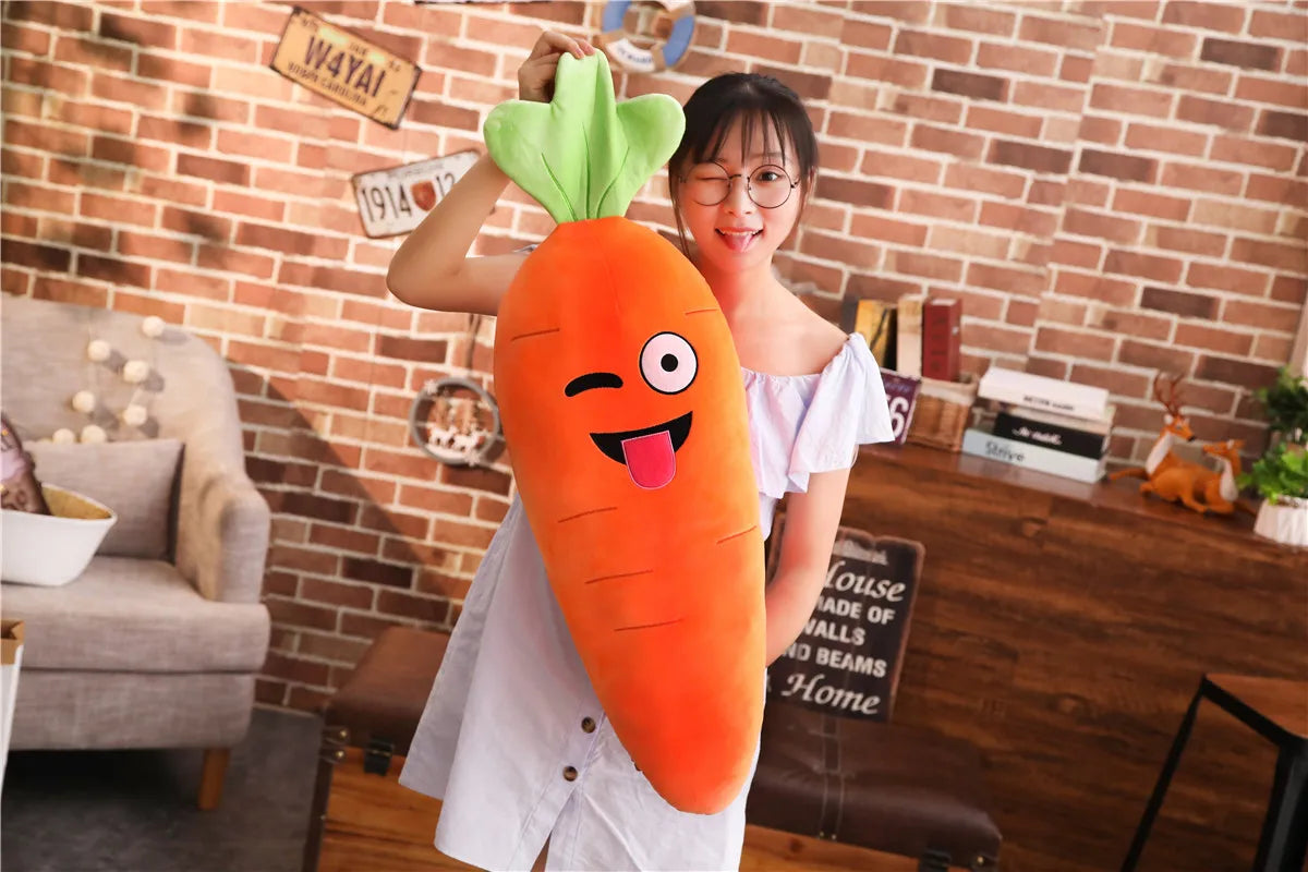 Cartoon Carrot Plant Vegetable Plush Stuffed Soft Toy Huge Food - Tophatter Daily Deals