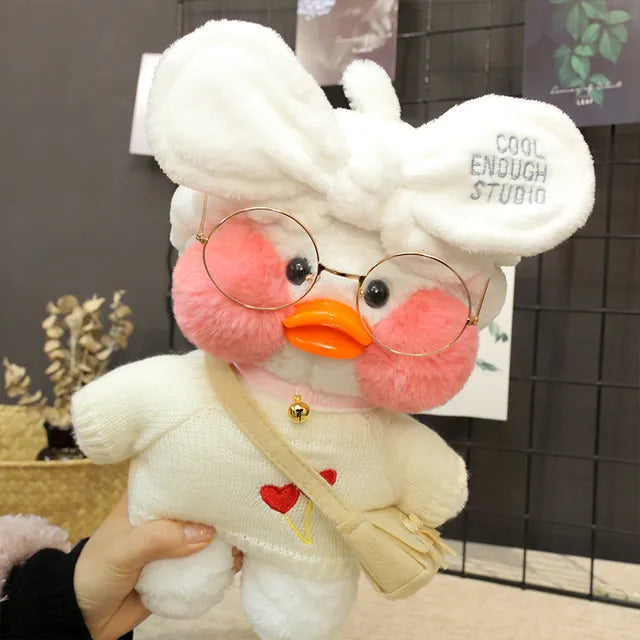 Korean Duck Plush Costume Glasses Dress Explorer White x Cream Animals - Tophatter Daily Deals