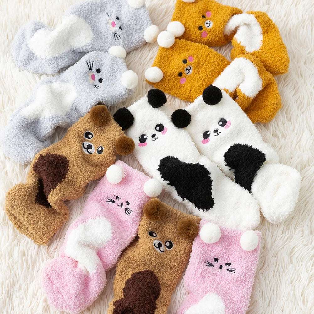 Cute Animal Fuzzy Socks Animals - Tophatter Daily Deals