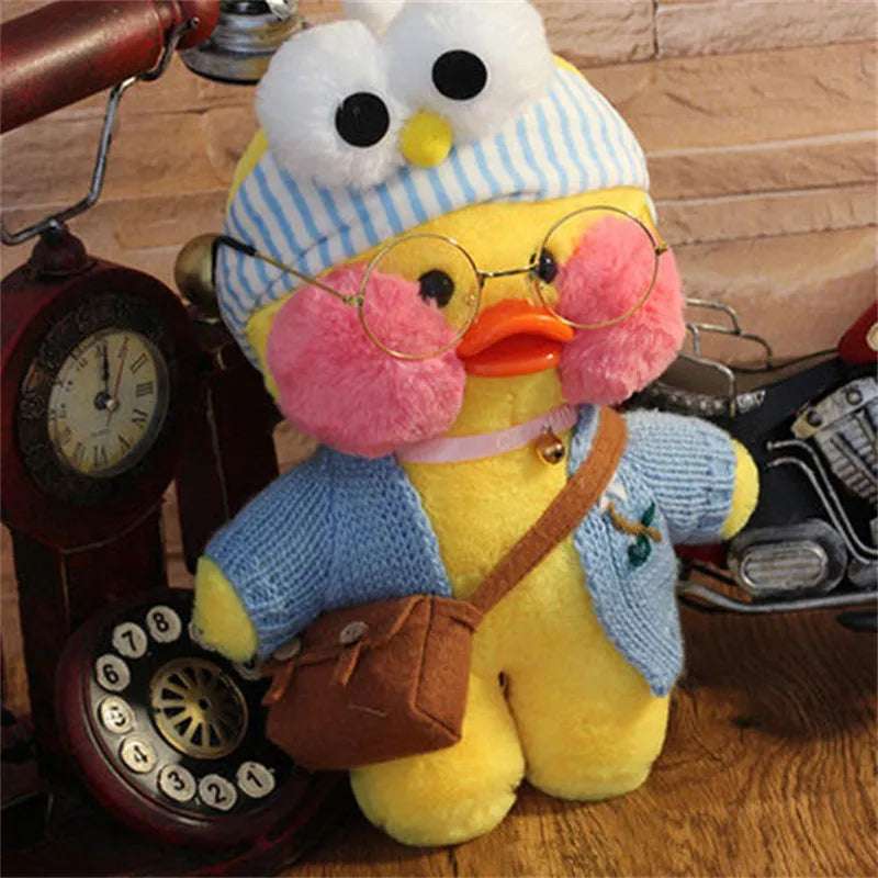 Korean Duck Plush Costume Glasses Dress Explorer Yellow x Blue Animals - Tophatter Daily Deals