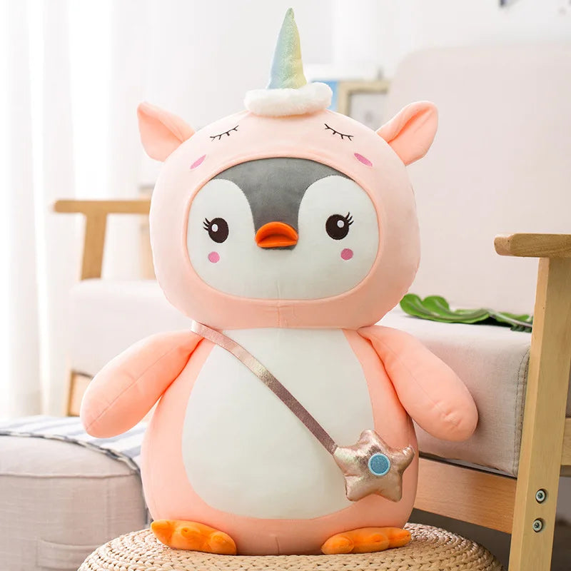 Penguin in Unicorn Kigurumi Plush Toy Pink Animals - Tophatter Daily Deals