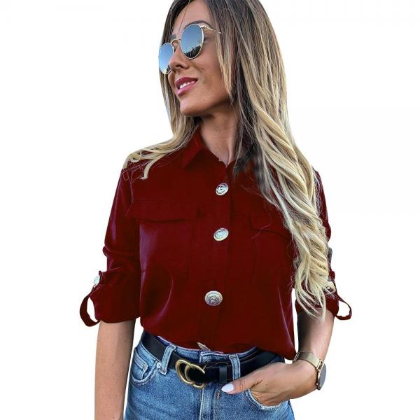 Women Long Sleeve Shirts Blouses & Shirts - Tophatter Daily Deals