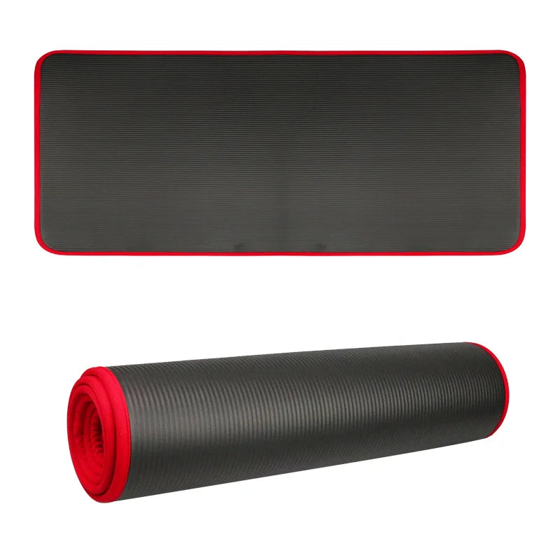 10MM Extra Thick Non-Slip NRB Yoga Mat 183x61cm Black Yoga & Pilates Mats - Tophatter Daily Deals