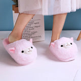 Fuzzy Slippers Plush Warm Shoes Cute Alpaca Cozy Home Slides Pink Brown Multicoloured Animals - Tophatter Daily Deals