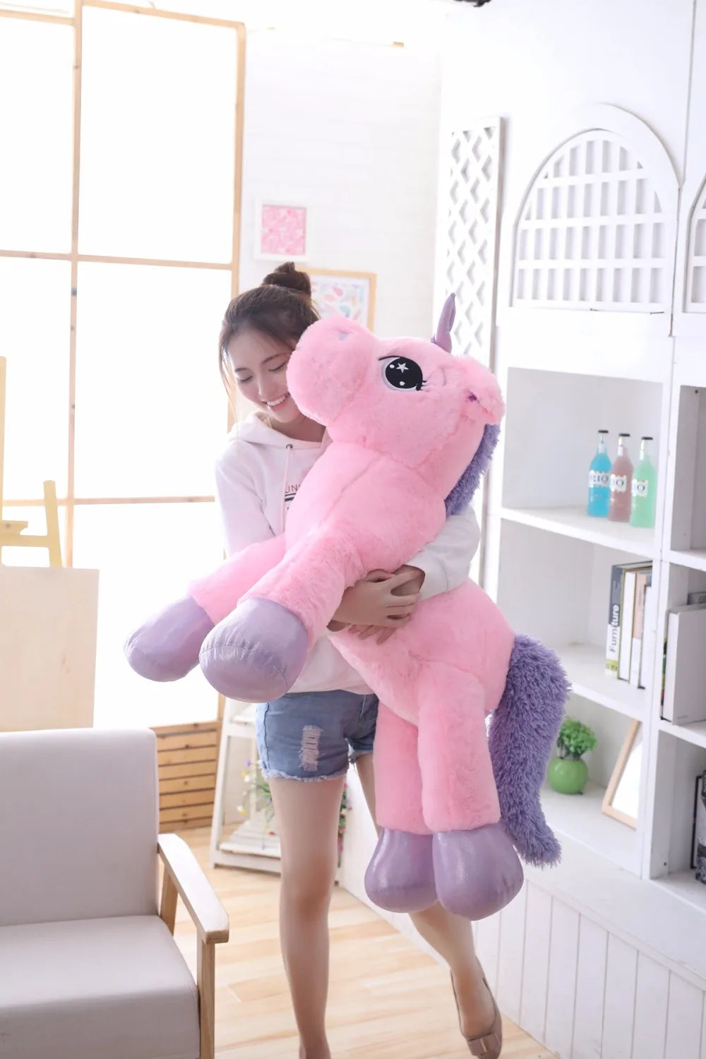 Huge Mystical Unicorn Plush Toy - 110cm Mythical - Tophatter Daily Deals