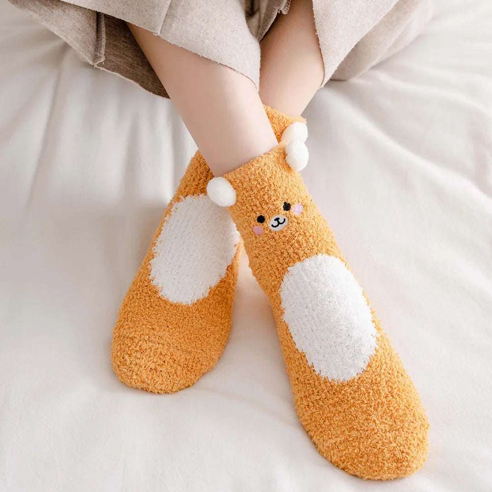 Cute Animal Fuzzy Socks Animals - Tophatter Daily Deals