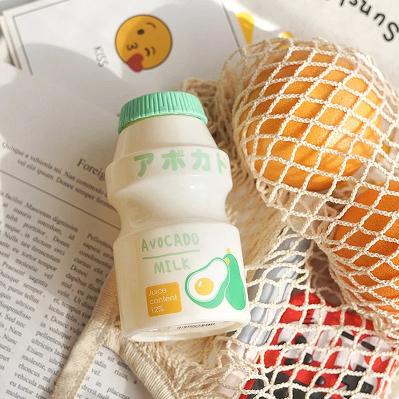Milk Carton Shaped Water Bottle 480ml Pink, Red, Yellow, Green Food - Tophatter Daily Deals