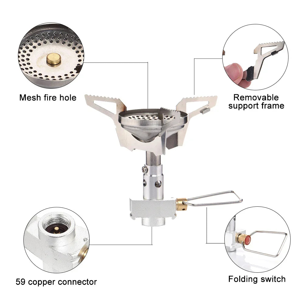 Camping Gas Mini Backpack Stove Silver Camp Cooking - Tophatter Daily Deals