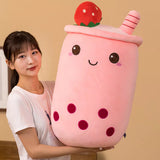 Cute Bubble Tea Plush Toy Stuffed Milk Tea Soft Boba Fruit Tea Cup Plushie Food - Tophatter Daily Deals