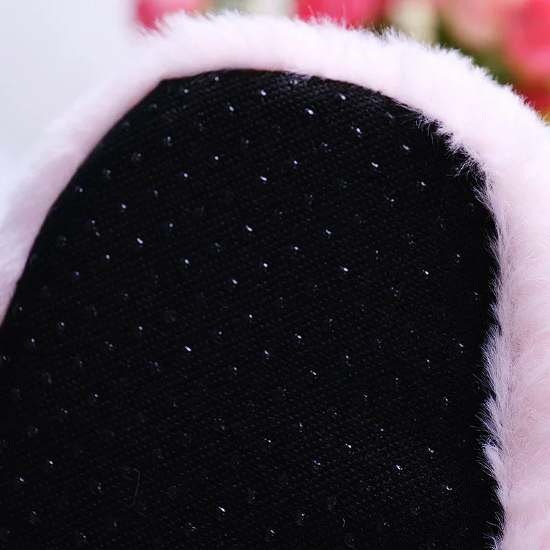 Fuzzy Slippers Plush Warm Shoes Cute Alpaca Cozy Home Slides Pink Brown Multicoloured Animals - Tophatter Daily Deals