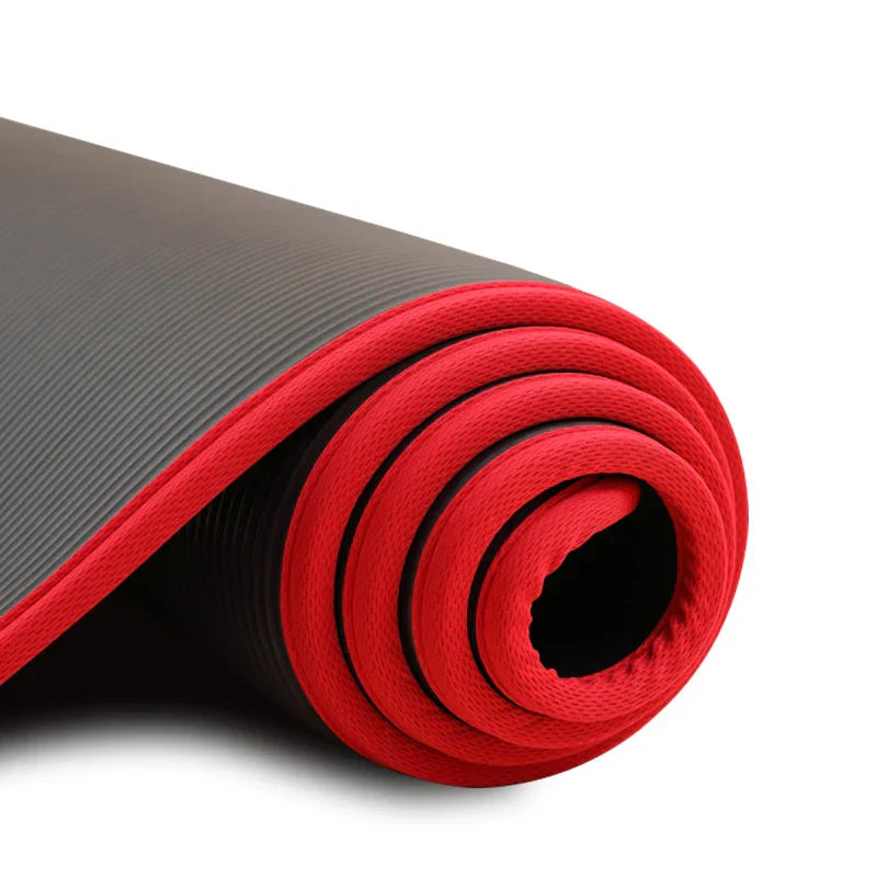 10MM Extra Thick Non-Slip NRB Yoga Mat 183x61cm Black Yoga & Pilates Mats - Tophatter Daily Deals
