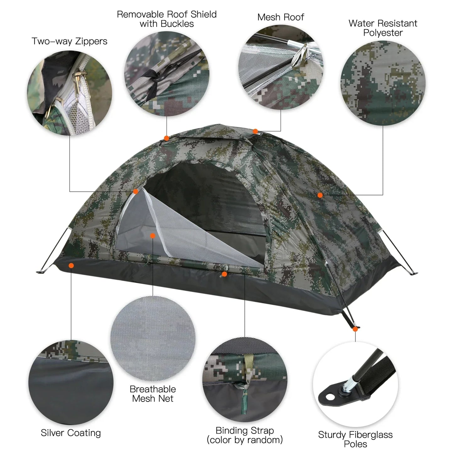 1-Person Camping Tent with Mesh Ventilation Green Tents - Tophatter Daily Deals