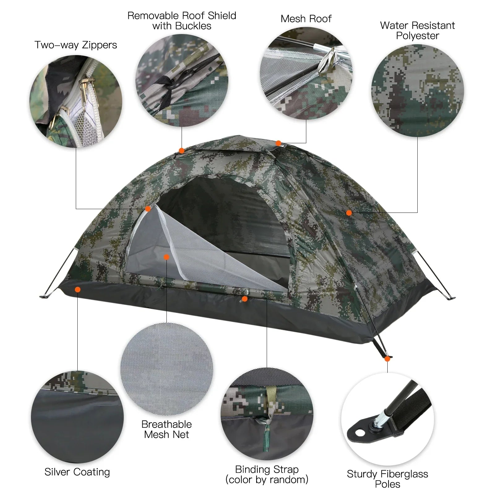 1-Person Camping Tent with Mesh Ventilation Green Tents - Tophatter Daily Deals