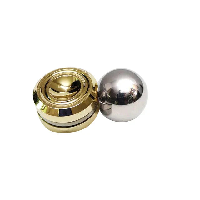 Magnetic Metal Gyroscope Fidget Toy Chrome Stress Reliever 1 Pcs 2 - Tophatter Daily Deals