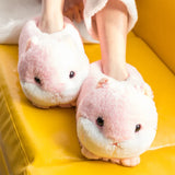 Slippers Winter Warm Home Plush Cute Corgi Slippers Flock Indoor Shoes Casual Slip On Flats Pink Animals - Tophatter Daily Deals