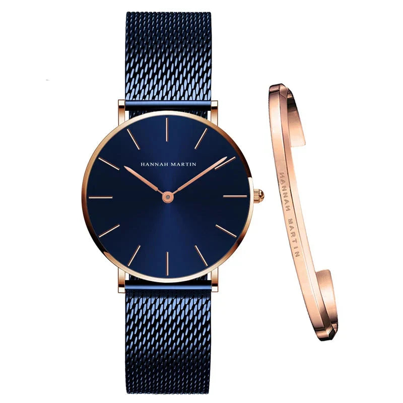 Women's Mesh Bracelet Watch Set (Blue) Apparel & Accessories > Jewelry > Watches - Tophatter Daily Deals