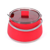 1L Folding Silicone Camping Kettle Pot Red Camp Cooking - Tophatter Daily Deals