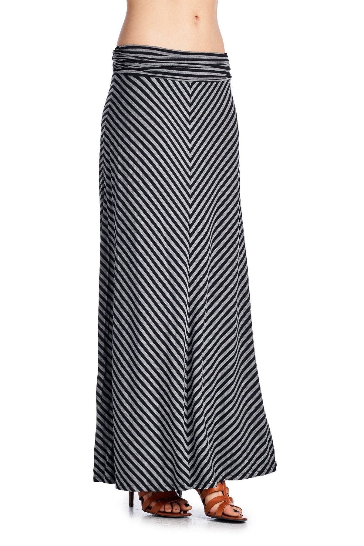 Women's Chevron Stripe Maxi Skirt Skirts - Tophatter Daily Deals