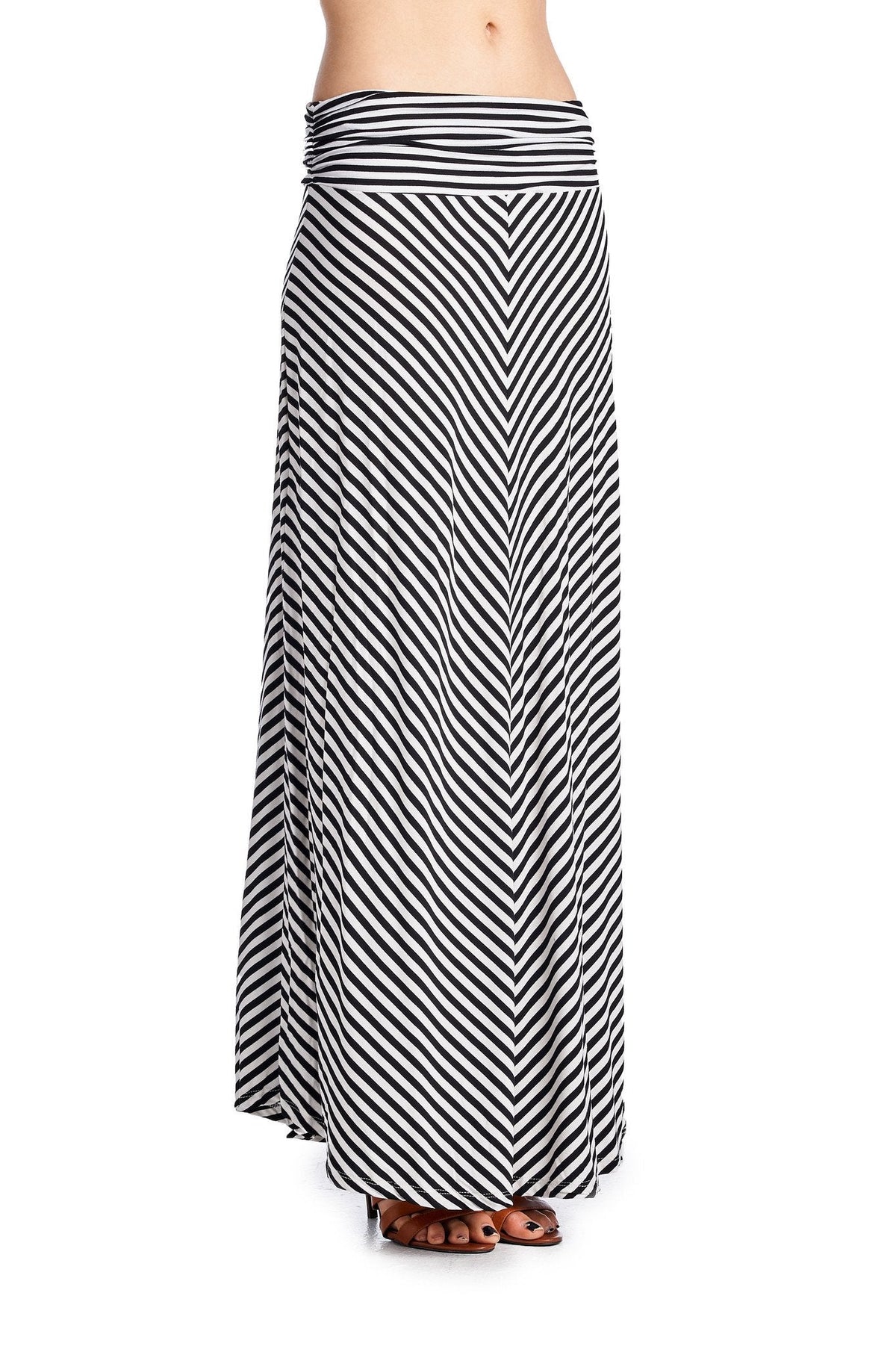 Women's Chevron Stripe Maxi Skirt Skirts - Tophatter Daily Deals