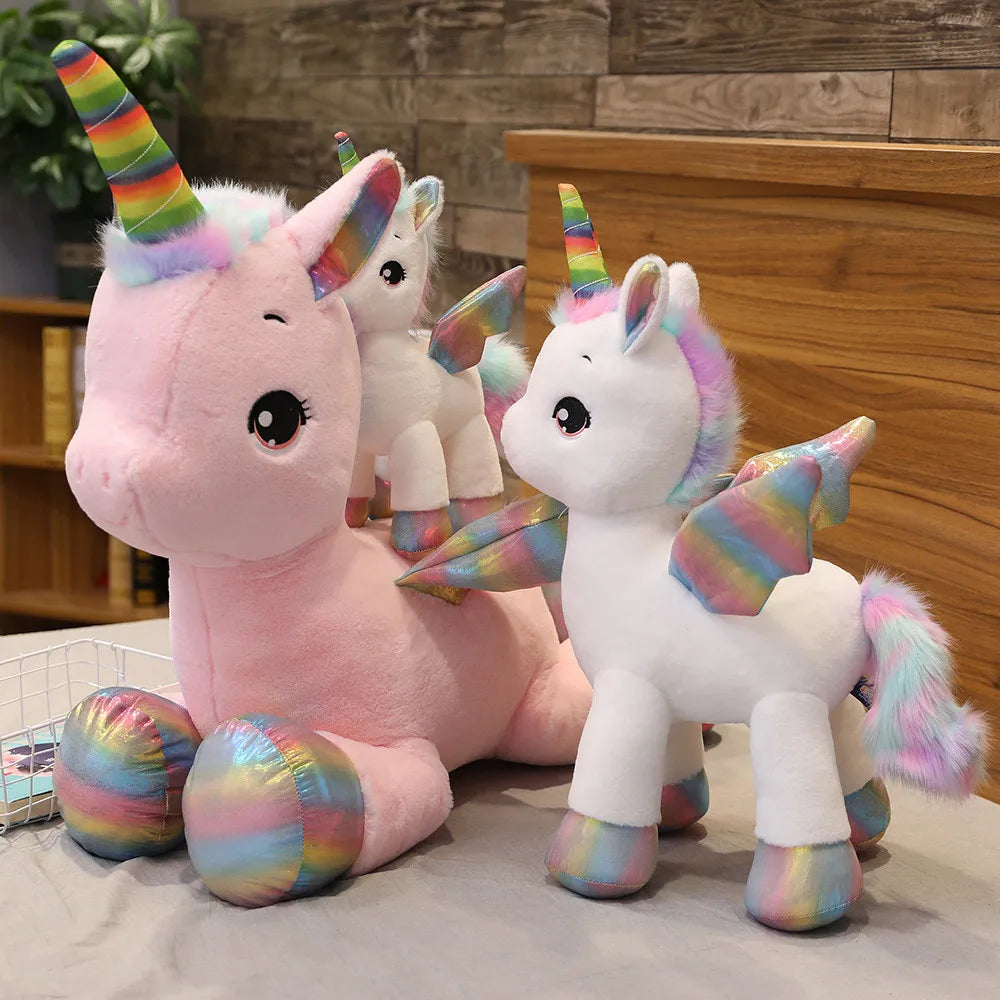 Unicorn Dream Rainbow Plush Toy High Quality Pink Horse Sweet Girl Home Decor Sleeping Pillow Gift For Kids up to 100cm Mythical - Tophatter Daily Deals