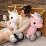 Unicorn Dream Rainbow Plush Toy High Quality Pink Horse Sweet Girl Home Decor Sleeping Pillow Gift For Kids up to 100cm Mythical - Tophatter Daily Deals