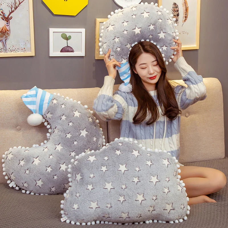 Sky Series Luminous Cloud Moon Star Plush Rainbows - Tophatter Daily Deals