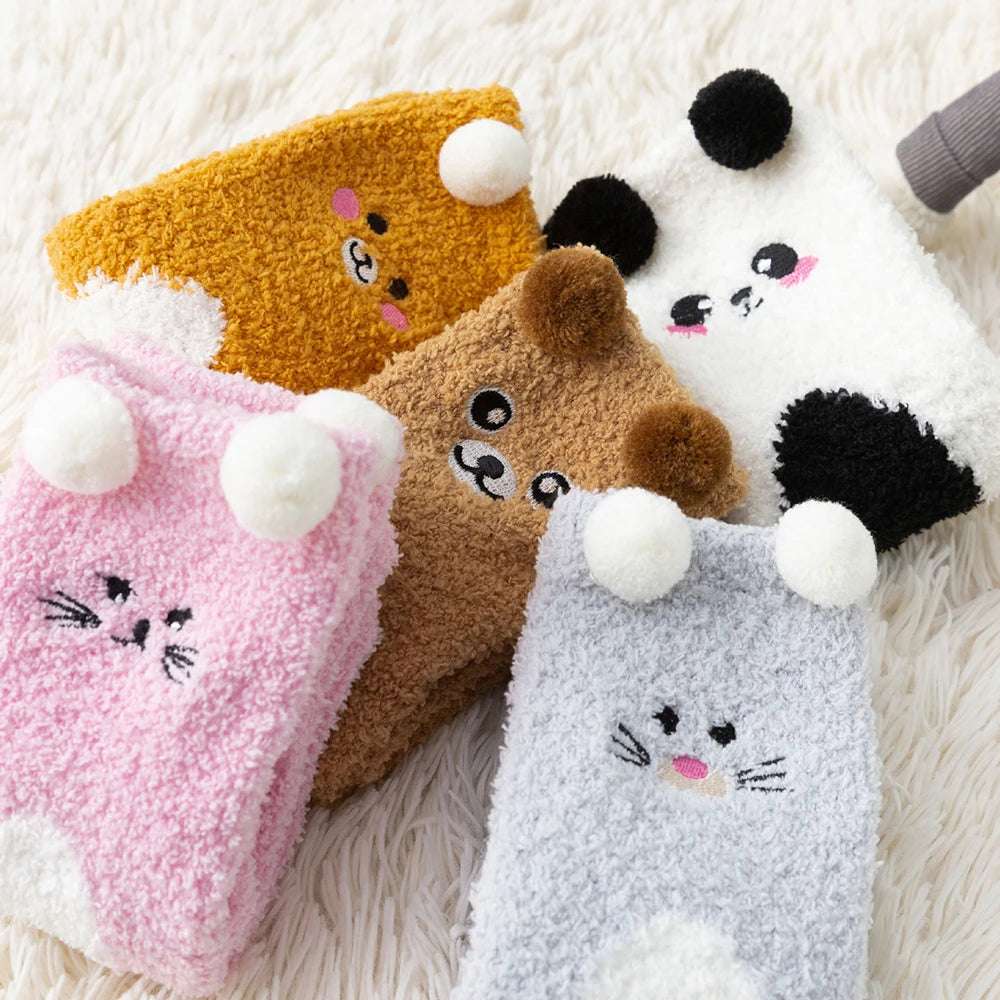 Cute Animal Fuzzy Socks Animals - Tophatter Daily Deals
