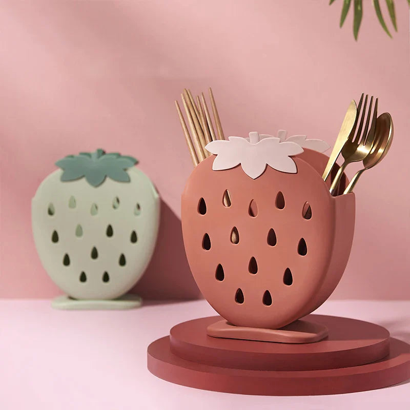 Kitchen Utensil Storage Box Container Strawberry Pink Blue Yellow Green Food - Tophatter Daily Deals
