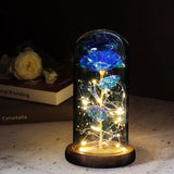 Beauty & The Beast Eternal Red Rose In Glass Dome with LED Lights Flowers - Tophatter Daily Deals