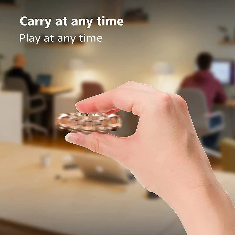 Magnetic Metal Gyroscope Fidget Toy Chrome Stress Reliever - Tophatter Daily Deals