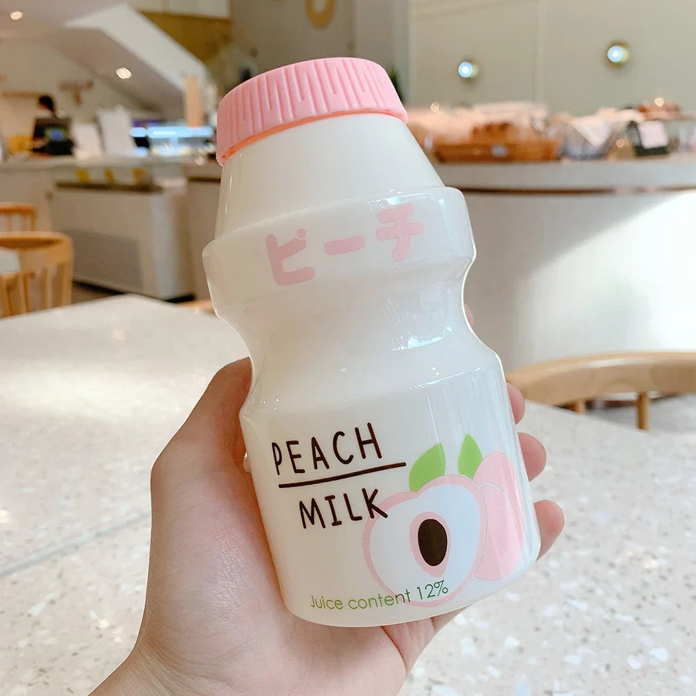 Milk Carton Shaped Water Bottle 480ml Pink, Red, Yellow, Green Food - Tophatter Daily Deals