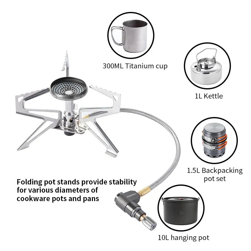 2900W Pressure Regulator Camping Stove Silver Camp Cooking - Tophatter Daily Deals