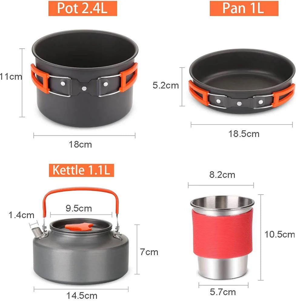 Camping Cookware Kit Orange Camp Cooking - Tophatter Daily Deals
